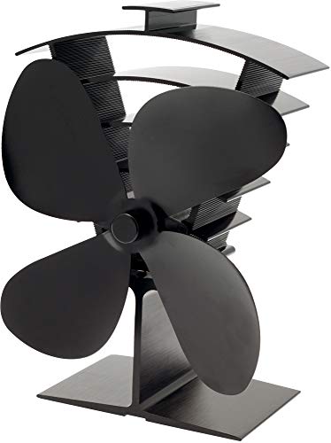 Valiant FIR361 Premium 4 Heat Powered Stove Fan, Satin Black