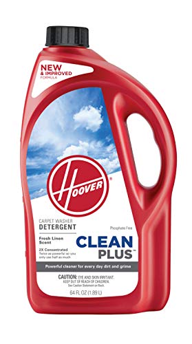 Hoover CleanPlus Concentrated Solution Formula Carpet Cleaner and Deodorizer, 64 Oz, AH30330NF, Red