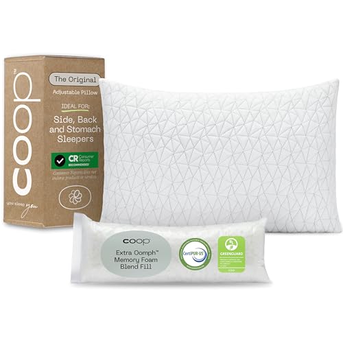 Coop Home Goods Original Adjustable Pillow, Queen Size Bed Pillows for Sleeping, Cross Cut Memory...