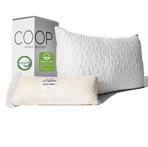 Coop Home Goods Original Loft Pillow Queen Size Bed Pillows for Sleeping - Adjustable Cross Cut...
