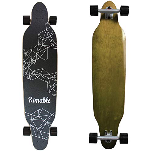 Rimable 41 Inch Freestyle Topmount Longboard Skateboard - Beginner Cruiser Freestyle Maple Wood Deck...