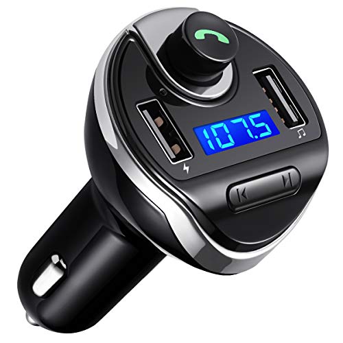 Criacr Aux Bluetooth Adapter for Car, HandsFree Call Dual Ports Car Charger, FM Radio Transmitter...