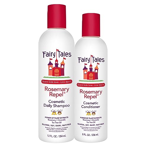 Fairy Tales Rosemary Repel Shampoo, 12 fl oz. and Conditioner, 8 fl oz. Duo Kids Like the Smell,...