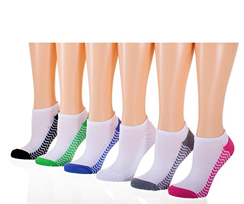 Tipi Toe Women's 6-Pack No Show Athletic Socks, Sock Size 9-11 Fits Shoe 6-9, SP06-6