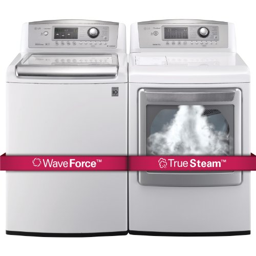 LG H/E Ultra Large Capacity H/E Top Load Laundry Pair with WaveForce Technology WT5070CW DLEX5170W...