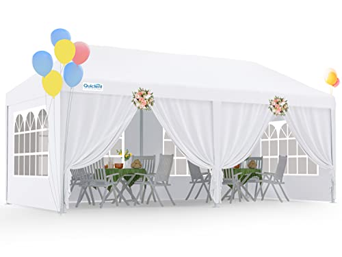 Quictent 10x20 Party Tent Outdoor Gazebo Wedding Canopy for Backyard with Removable Sidewalls &...