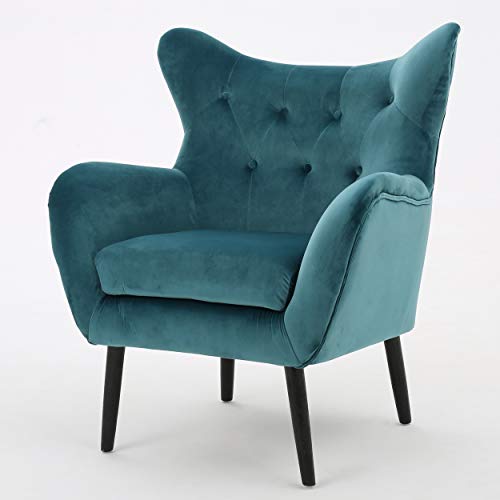 GDF Studio Mae Teal New Velvet Arm Chair
