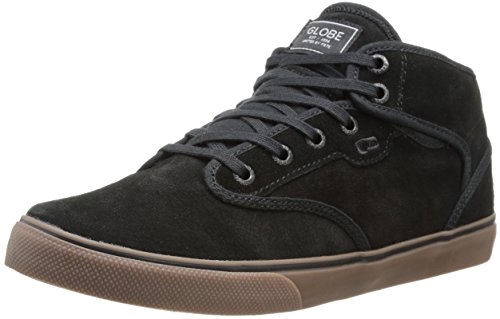 Globe Men's Motley Mid Skateboard Lifestyle Shoe,Black/Tobacco Gum,5 M US