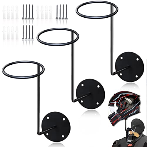 Motorcycle Accessories,HAINANSTRY 3 Pack Helmet Hanger Helmet Holder Rack Wall Mounted Hook for...