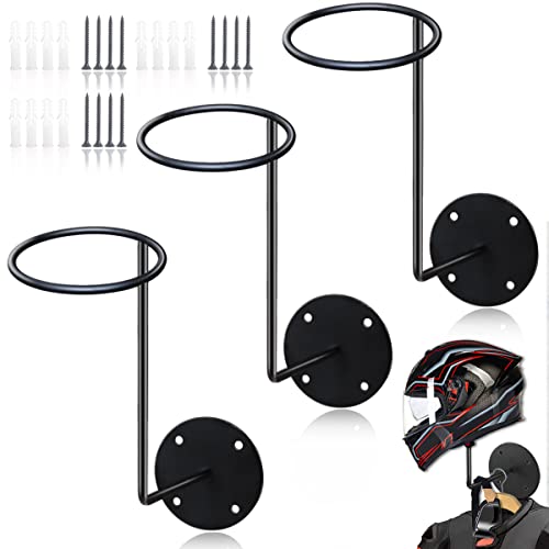 HAINANSTRY Motorcycle Accessories, 3 Pack Helmet Hanger Helmet Holder Rack Wall Mounted Hook for...