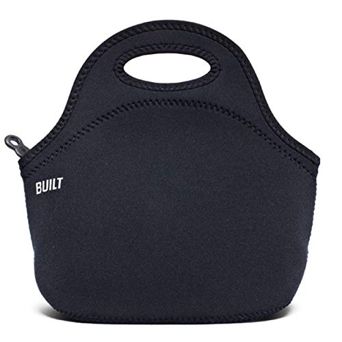 BUILT Gourmet Getaway Soft Neoprene Lunch Tote Bag - Lightweight, Insulated and Reusable Black...