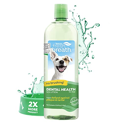 TropiClean Fresh Breath Original Dog Dental Water Additive - Dog Breath Freshener For Clean Teeth,...