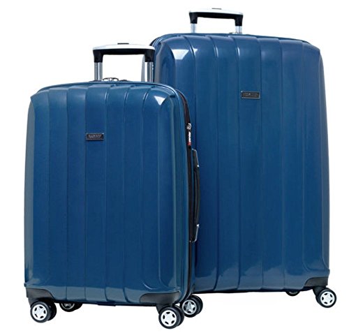 RICARDO BEVERLY HILLS LIGHTWEIGHT POLYCARBONATE EXPANDABLE SPINNER 2PC SET BLUE LUGGAGE