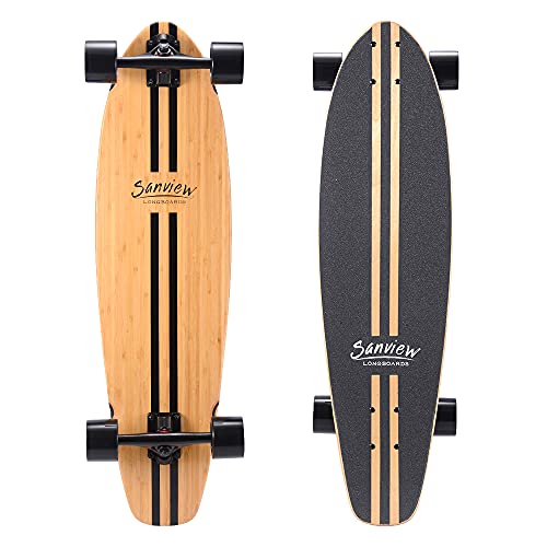 SANVIEW 34inch Complete Bamboo Longboard Skateboards Cruiser Classic