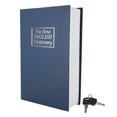Large The New English Dictionary Faux Book - Diversion Metal Safe with Lock and Two Keys