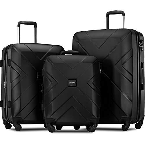 Merax 3 Piece Luggage Sets Expandable ABS Spinner Suitcase with TSA Lock 20 inch 24 inch 28 inch...