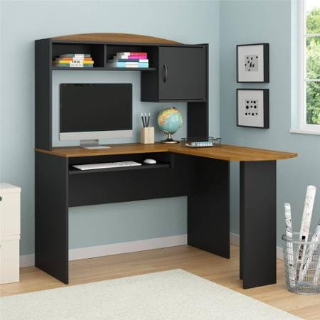 Computer Desk Corner L-shaped Ergonomic Study Table Hutch Home Office