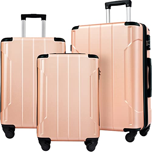 Merax Luggage Set 3 Piece Expandable Lightweight Spinner Suitcase with Corner Guards