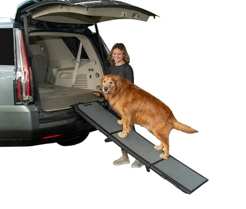 Pet Gear Tri-Fold Ramp 71 Inch Long Extra Wide Portable Pet Ramp for Dogs/Cats up to 200lbs,...