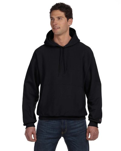 Champion Reverse Weave 12 oz. Pullover Hood, Large, BLACK