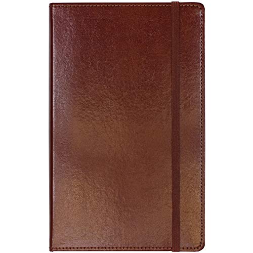 C.R. Gibson MJ5-4792 Brown Bonded Leather Notebook with 240 Ruled Pages, 5' W x 8.25' H