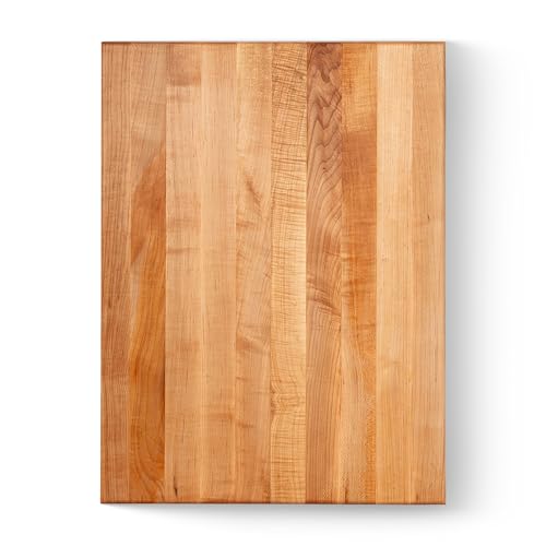 John Boos RA-Board Series Rectangular Wooden Maple Cutting Board 24”x18” – 2.25” Thick,...