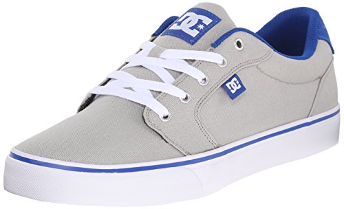 DC Men's Anvil TX Skate Shoe, Grey/Blue, 7 M US