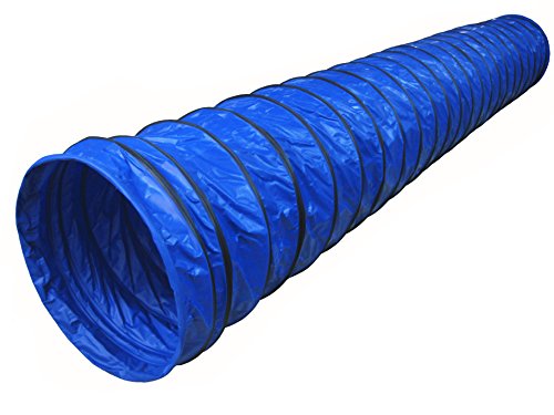 Cool Runners Lightweight 470GSM PVC Round Dog Agility Tunnel, 8' Pitch, 177 by 24-Inch, Blue,...
