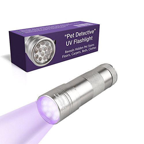 Pet Detective Best UV Flashlight LED Ultraviolet Black Light Reveals Hidden Dog and Cat Urine Stains...