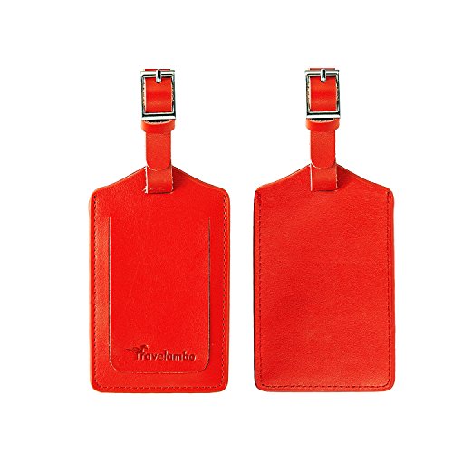 Travelambo Leather Luggage Bag Tags (red)