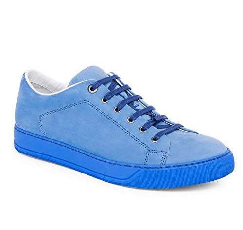 Lanvin Suede Low Top Sneakers in Sky Blue. Size 9