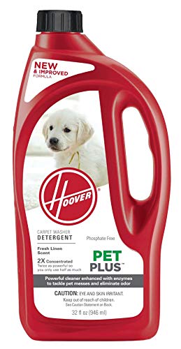 Hoover PetPlus Pet Stain & Odor Remover Solution Formula, 32 oz, AH30325NF , Red