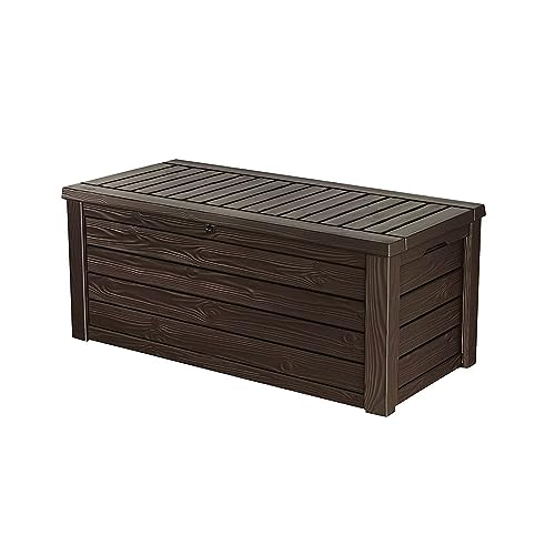 Keter Westwood 150 Gallon Plastic Backyard Outdoor Storage Deck Box for Patio Decor, Furniture...