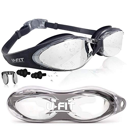 U-FIT Swim Goggles, No Leak, Anti Fog, Quick Adjust Swimming Goggles, Adults Men Woman Youth, Rigid...