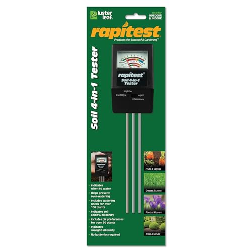 Luster Leaf 1818 Rapitest 4-in1 Soil pH/Moisture/Fertility/Light Tester, Fertility