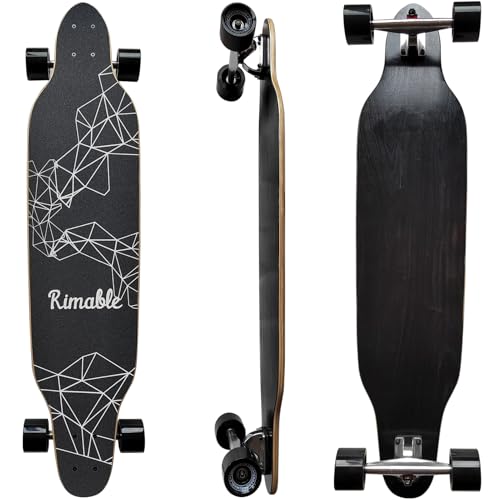 Rimable 41 Inch Freestyle Topmount Longboard Skateboard - Beginner Cruiser Freestyle Maple Wood Deck...