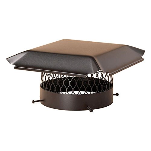 Draft King CBO14 Round Bolt On Black Galvanized Steel Single Flue Chimney Cap, 14' Diameter