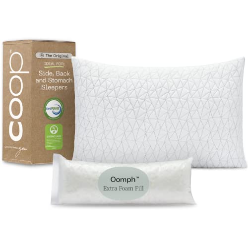 Coop Home Goods - Premium Adjustable Loft Pillow - Hypoallergenic Cross-Cut Memory Foam Fill -...