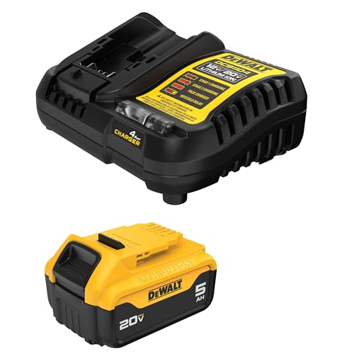 DEWALT 20V MAX 5 Ah Lithium Ion Battery and Charger Kit with Bag (DCB205CK)