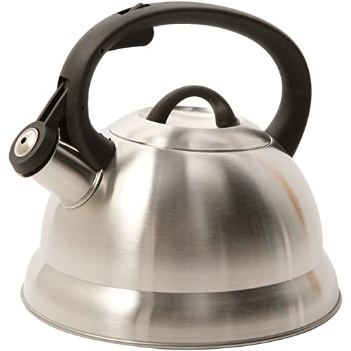 Mr. Coffee Flintshire Stainless Steel Whistling Tea Kettle, 1.75-Quart, Brushed Satin