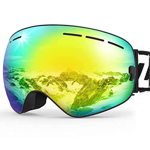ZIONOR X Ski Snowboard Snow Goggles OTG Design for Men Women Adult with Spherical Detachable Lens UV...