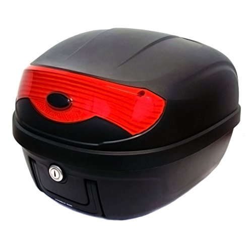 MMG Motorcycle Scooter Top Box Tail Trunk Luggage Box, 15 x 15 x 11.5 inches, Holds 1 Helmet Hard...