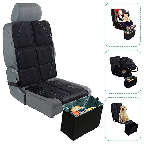 BABYSEATER Car Seat Protector for Child Car Seat with Folding Trash Can - Car Seat Covers Front...