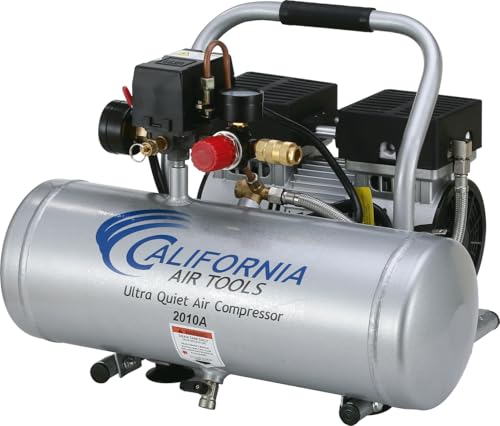 California Air Tools 2010A 1.0 HP Ultra Quiet and Oil-Free Air Compressor, 2 Gallon Aluminum Tank,...