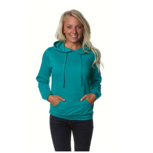 Independent Trading Co. womens Lightweight Pullover Hooded Sweatshirt (SS650) Teal L