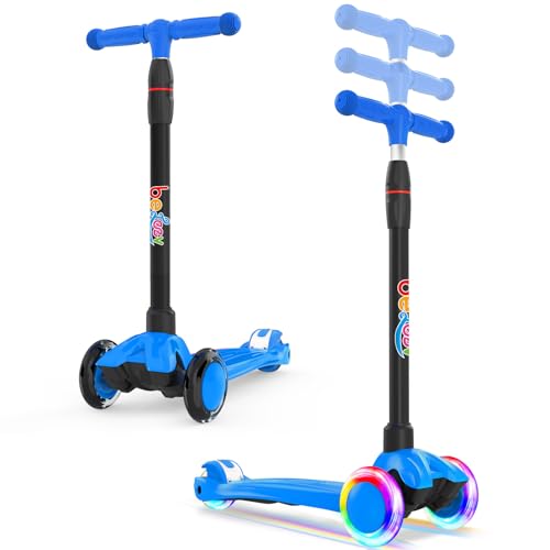 BELEEV Kids Scooters 3 Wheel, Kick Scooter for Boys Girls Toddlers, Adjustable Height, Lean to...