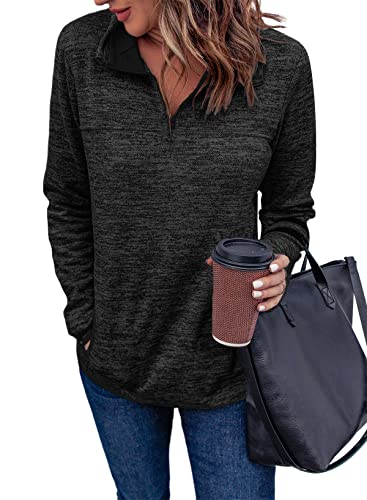 Aleumdr Women Knit Sweater Pullovers Casual Winter Long Sleeve 1/4 Zipper Sweatshirt with Pockets...