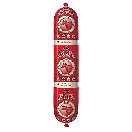 Redbarn Pet Products Premium Rolled Dog Food, Semi-Moist, Beef Recipe - High Protein Full Feed,...