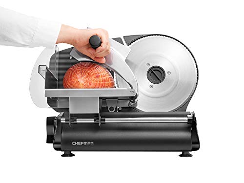 Chefman Electric Deli & Food Slicer Die-Cast Machine for Home Use Slice Meat, Cheese, Bread, Fruit &...