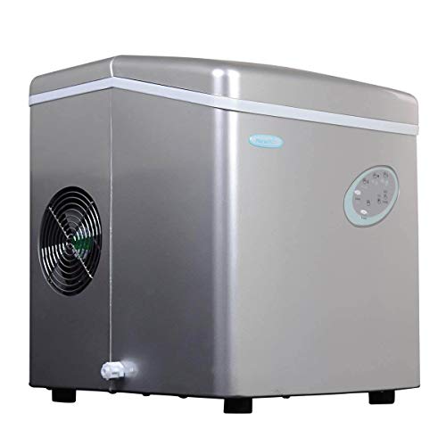 Countertop Ice Maker Machine 28 lbs. of Ice in 24 Hours, Portable Design in Silver with 3 Bullet Ice...